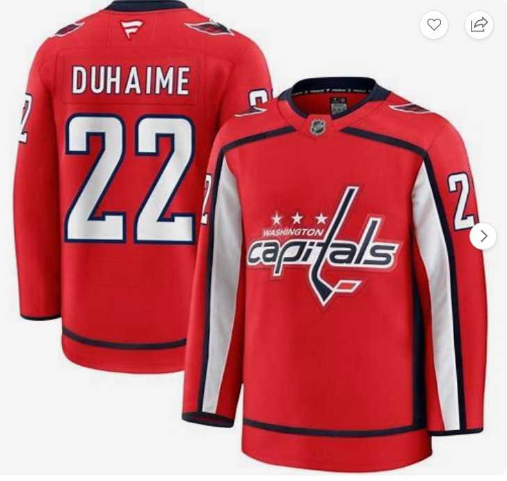 Men%27s Washington Capitals#22 Brandon Duhaime Red 2024-25 Home Stitched Jersey Dzhi